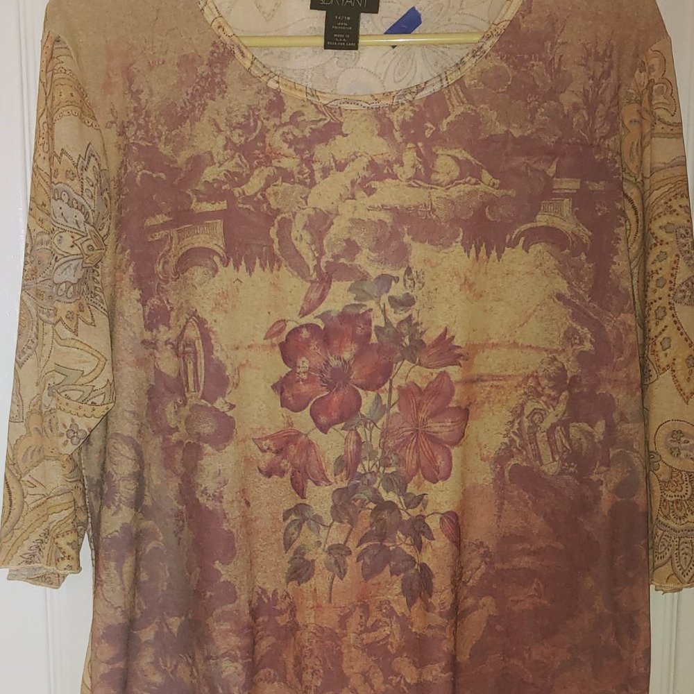 Lane Bryant 3/4 sleeve semi-sheer top